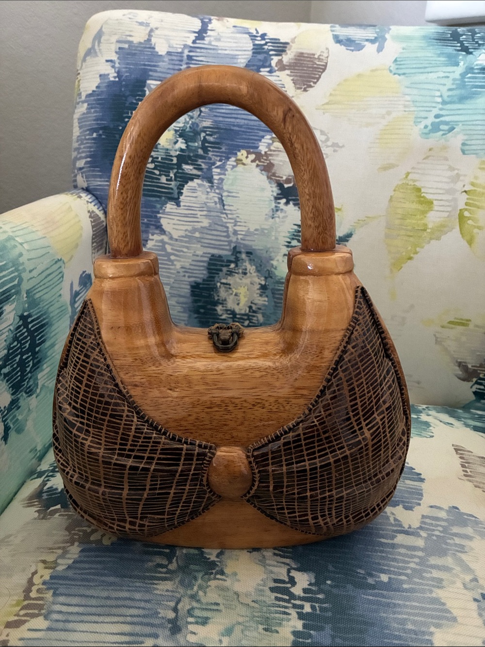 Timmy Woods Wooden Mini Bag in Brown